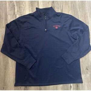 Champion Sweater Mens 2XL Blue Polyester 1/4 Zip Up Pullover Sweatshirt Shirt